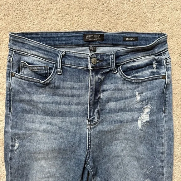 Judy Blue High Rise Distressed Boot Cut Jeans Soze 13/31 - JB83405MD - Picture 3 of 7